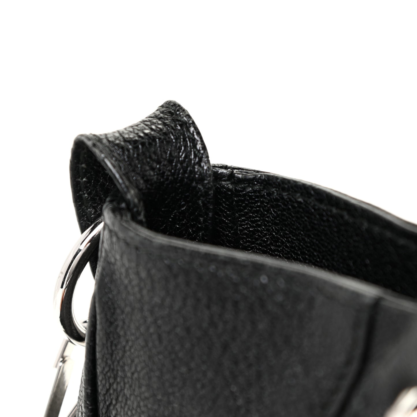 Chevre Silver Metallic Edge Hardware Velo Black