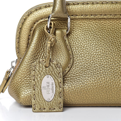 Fendi Calfskin Romano Selleria Mini Adele 1328 Bag Gold 9 of 9