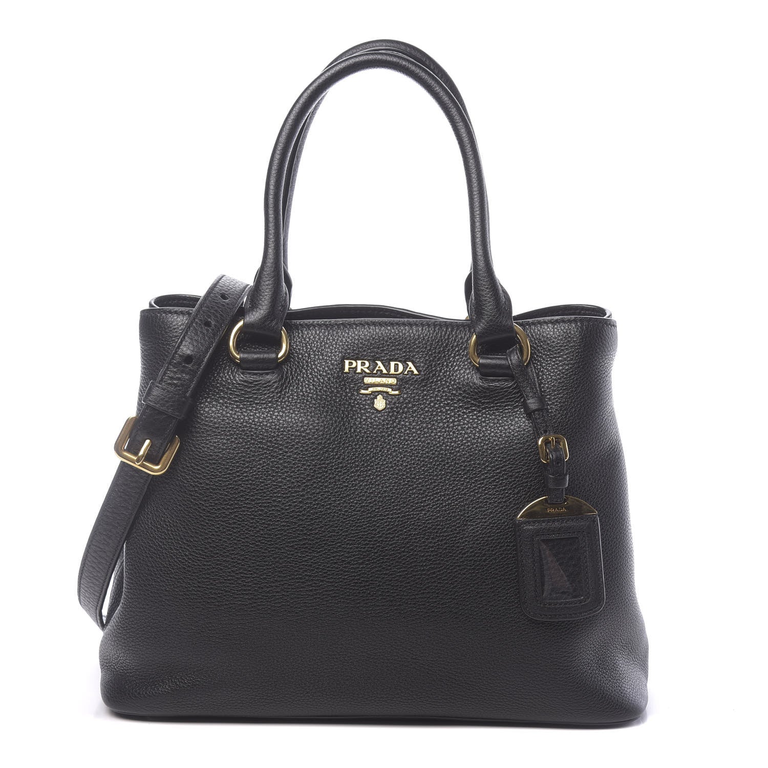 Prada Vitello Daino Tote Black 1 of 10