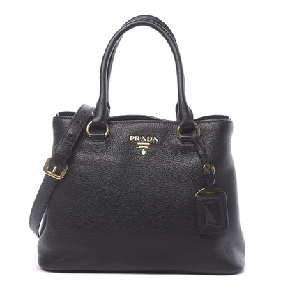 Prada Vitello Daino Tote Black 1 of 10