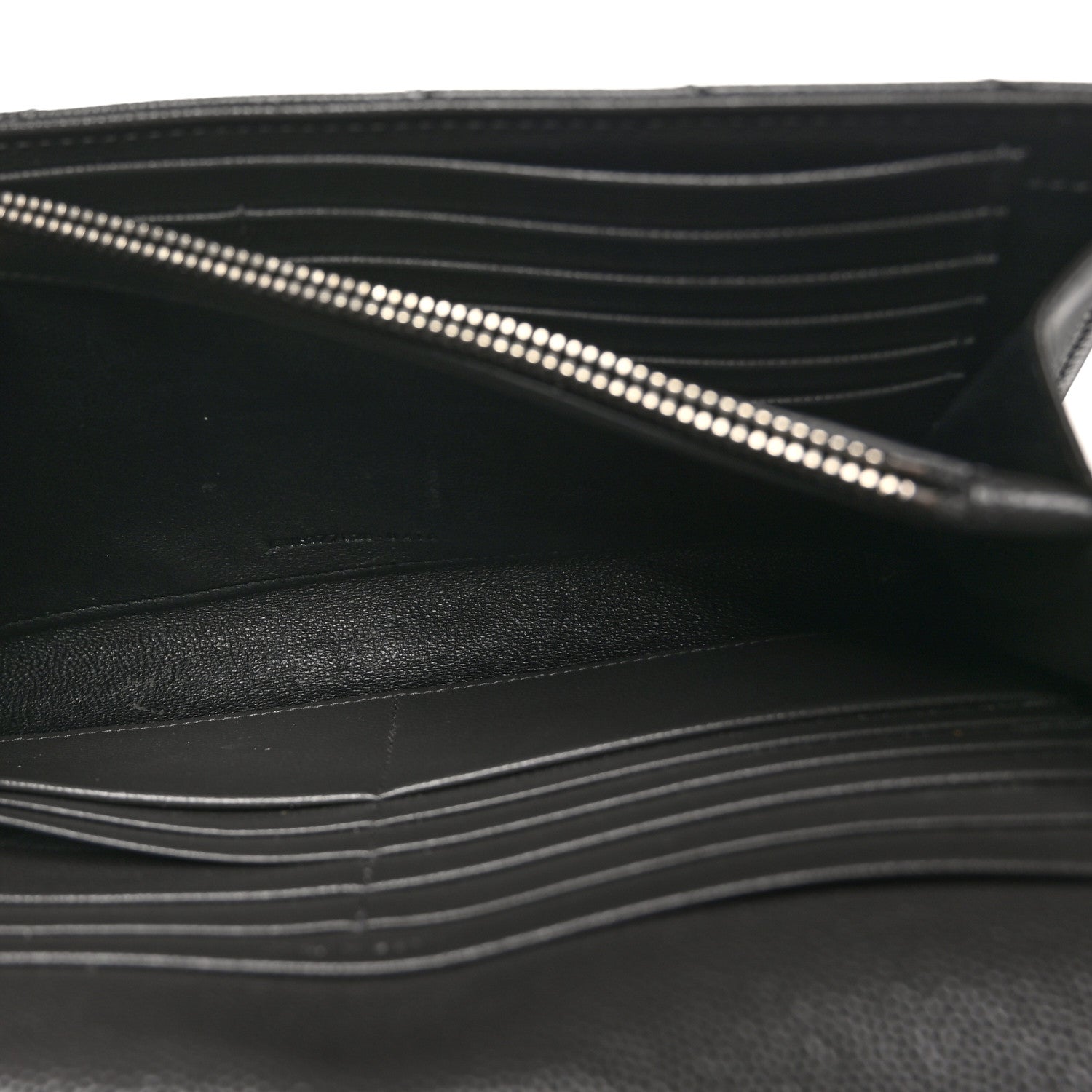 Saint Laurent Grain De Poudre Matelasse Chevron Monogram Chain Wallet Storm 5 of 10