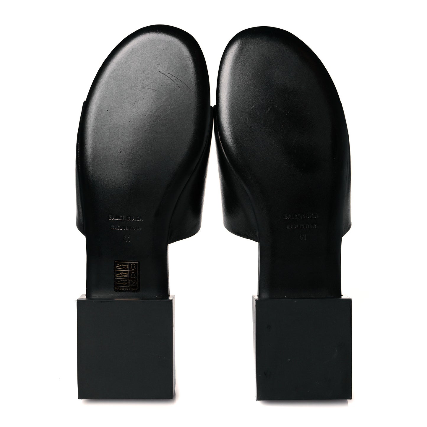 Shiny Smooth Sheepskin Box Flat Sandals 41 Black