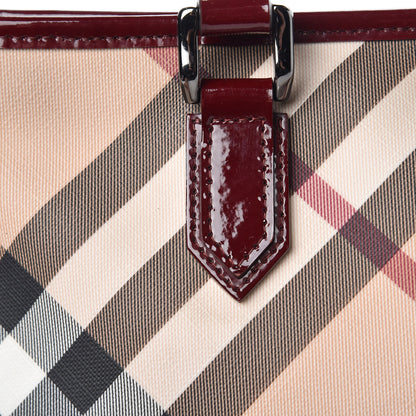 Burberry Patent Nova Check Shopper Tote Red 24 of 27