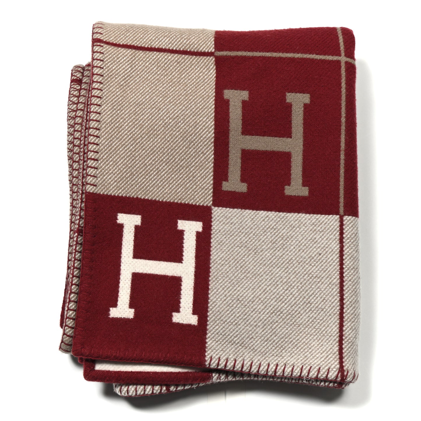 Wool Cashmere Avalon III Blanket Ecru Rouge H