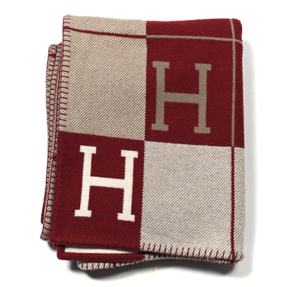 Hermes Wool Cashmere Avalon III Blanket Ecru Rouge H 1 of 3