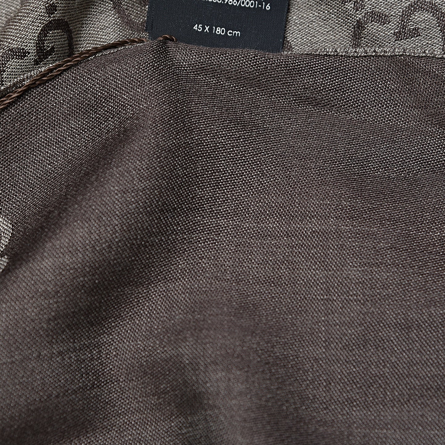 Wool Silk GG Monogram GGNat Scarf Rope Dark Brown