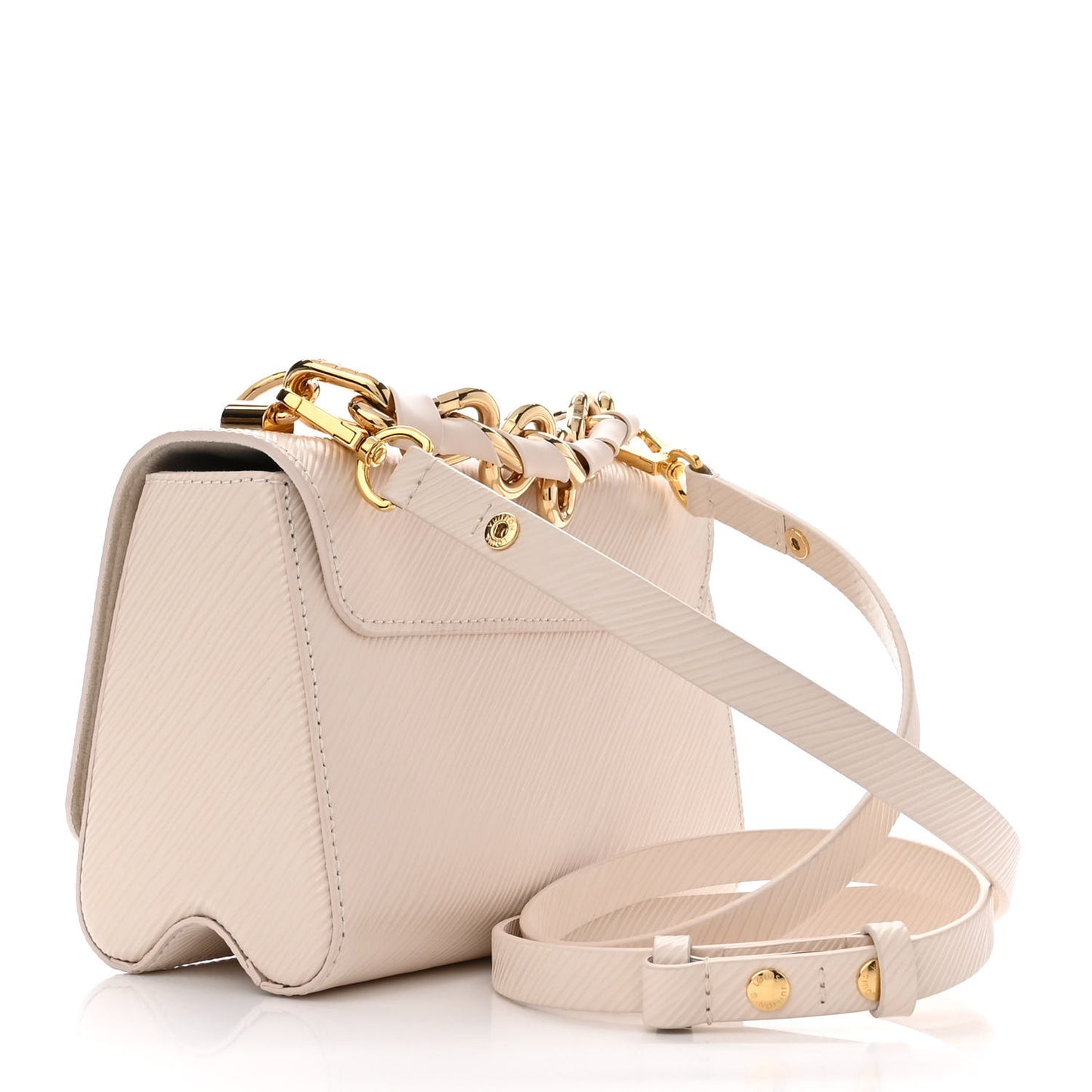 Epi Twist Braided Chain Shoulder Bag PM Quartz White