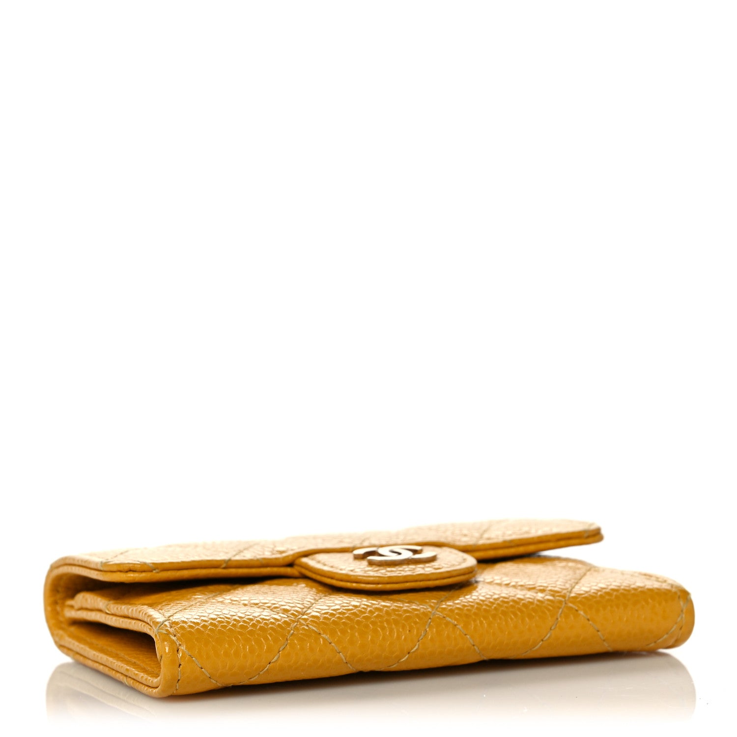 Chanel Caviar Quilted Flap Card Holder Yellow 4 of 8