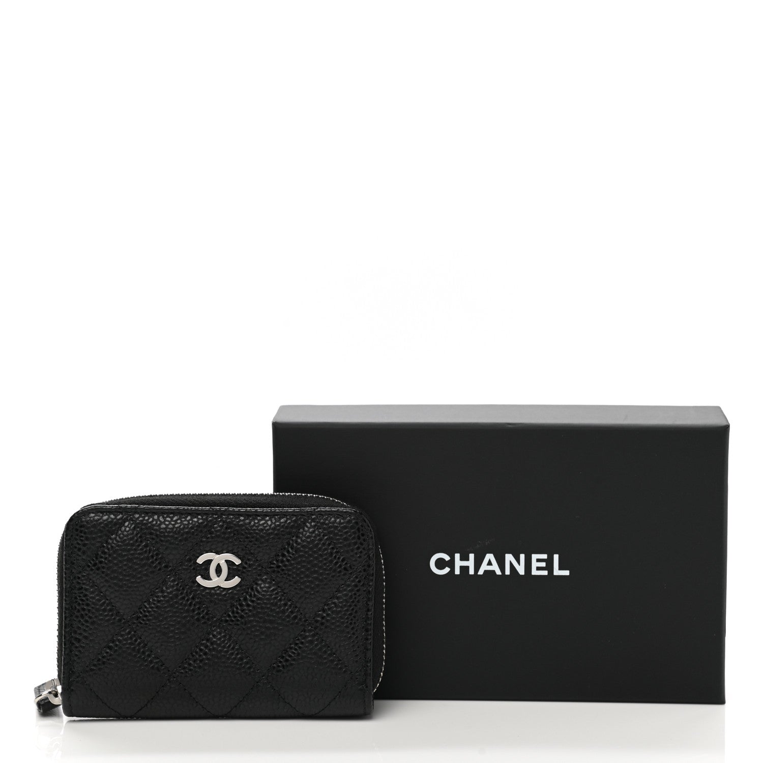 Chanel Caviar Quilted Zip Coin Purse Black 8 of 8