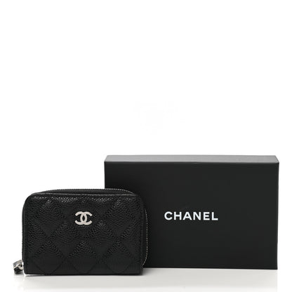 Chanel Caviar Quilted Zip Coin Purse Black 8 of 8