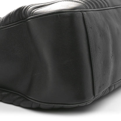 Gucci Calfskin Matelasse Maxi GG Marmont Top Handle Shoulder Bag Black 9 of 11