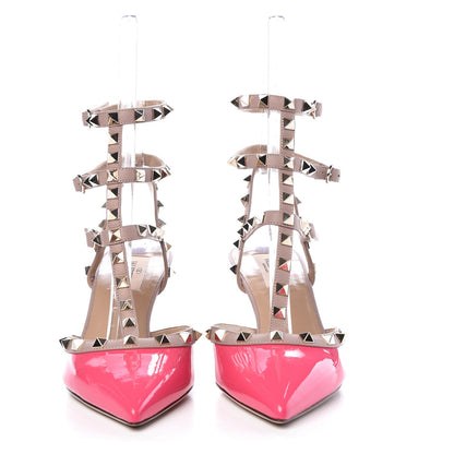 Valentino Garavani Patent Nappa Rockstud Ankle Strap 65mm Pumps 39 Peony Poudre 2 of 8