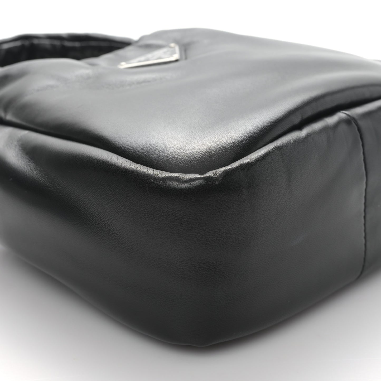 Nappa Soft Padded Small Double Handled Shoulder Bag Black