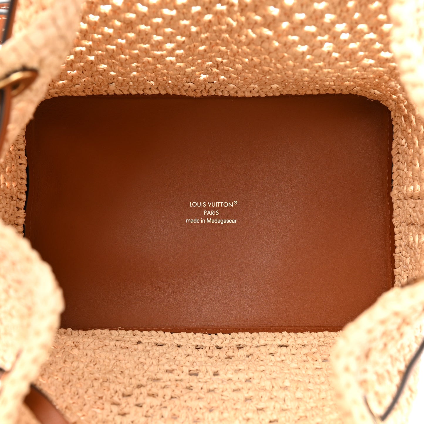 Raffia Calfskin Noe BB Natural Tan