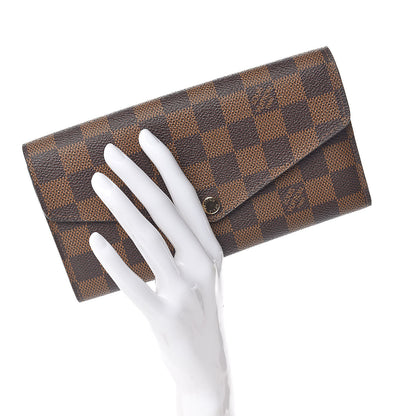 Louis Vuitton Damier Ebene Sarah Wallet NM Rose Ballerine 2 of 6