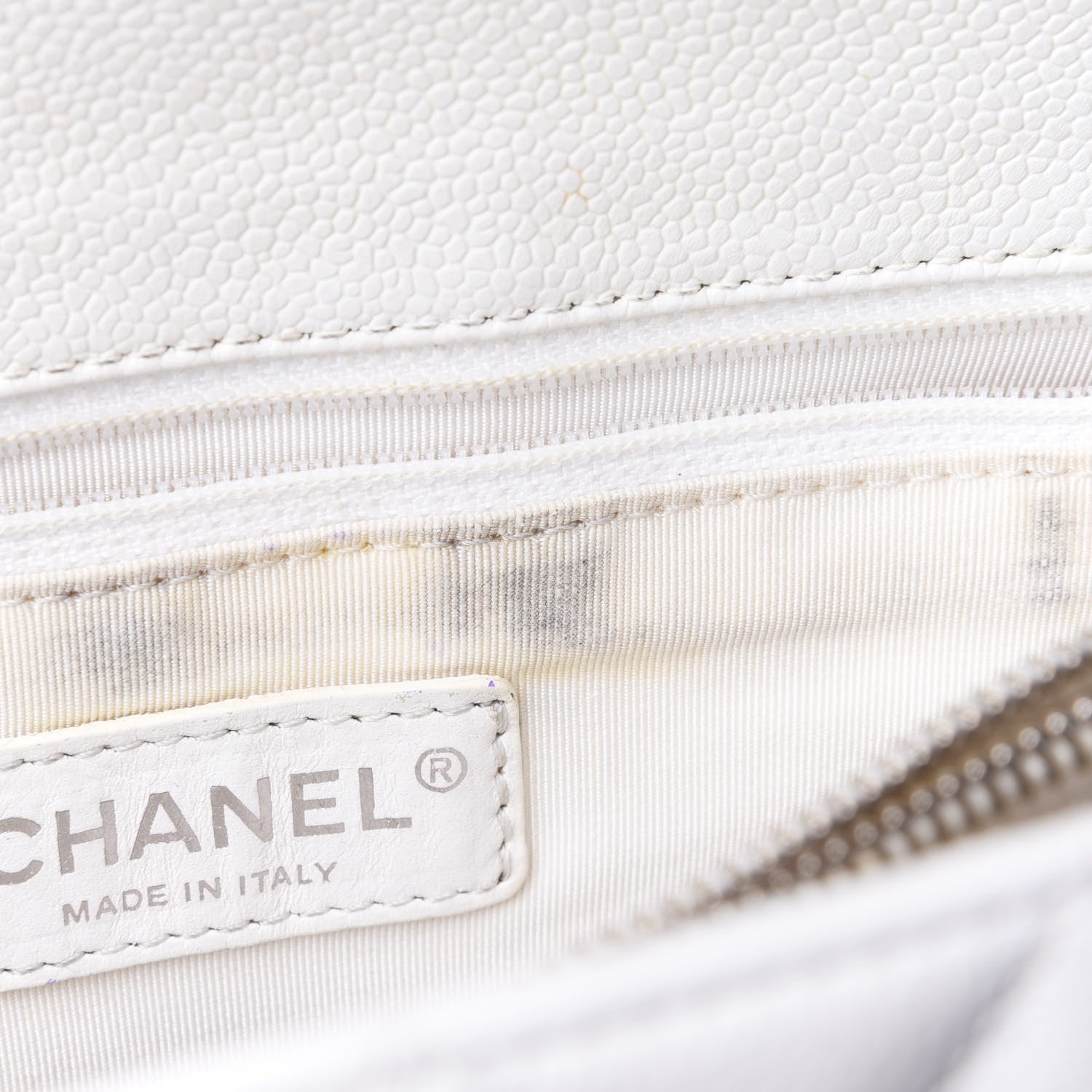Chanel Caviar Quilted Grand Shopping Tote GST White 5 of 5