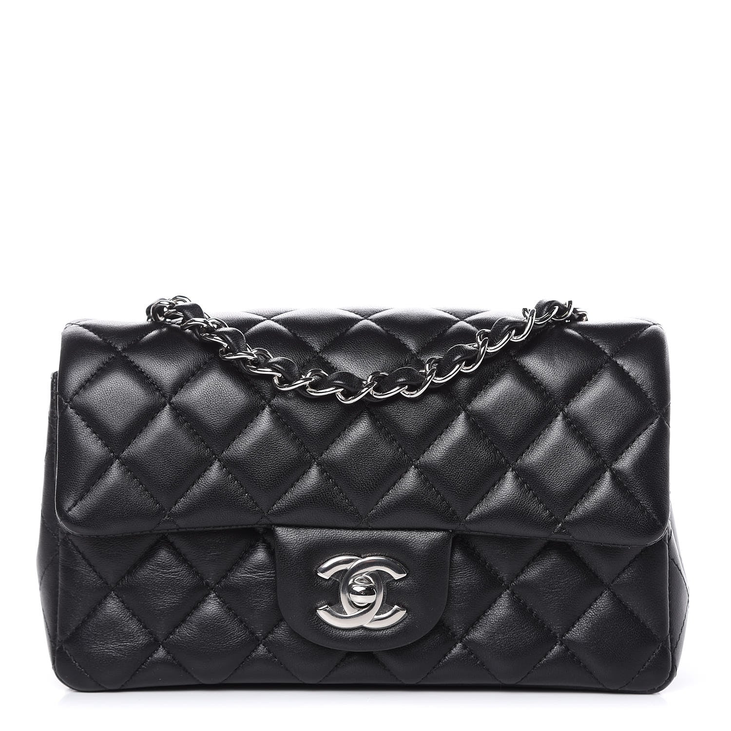 Chanel Lambskin Quilted Mini Rectangular Flap Black 1 of 12