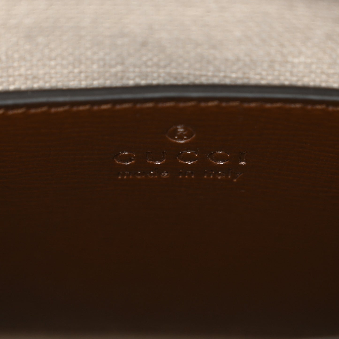 GG Supreme Monogram Azalea Calfskin Mini Retro Interlocking G Tote Bag Beige Ebony Brown Sugar