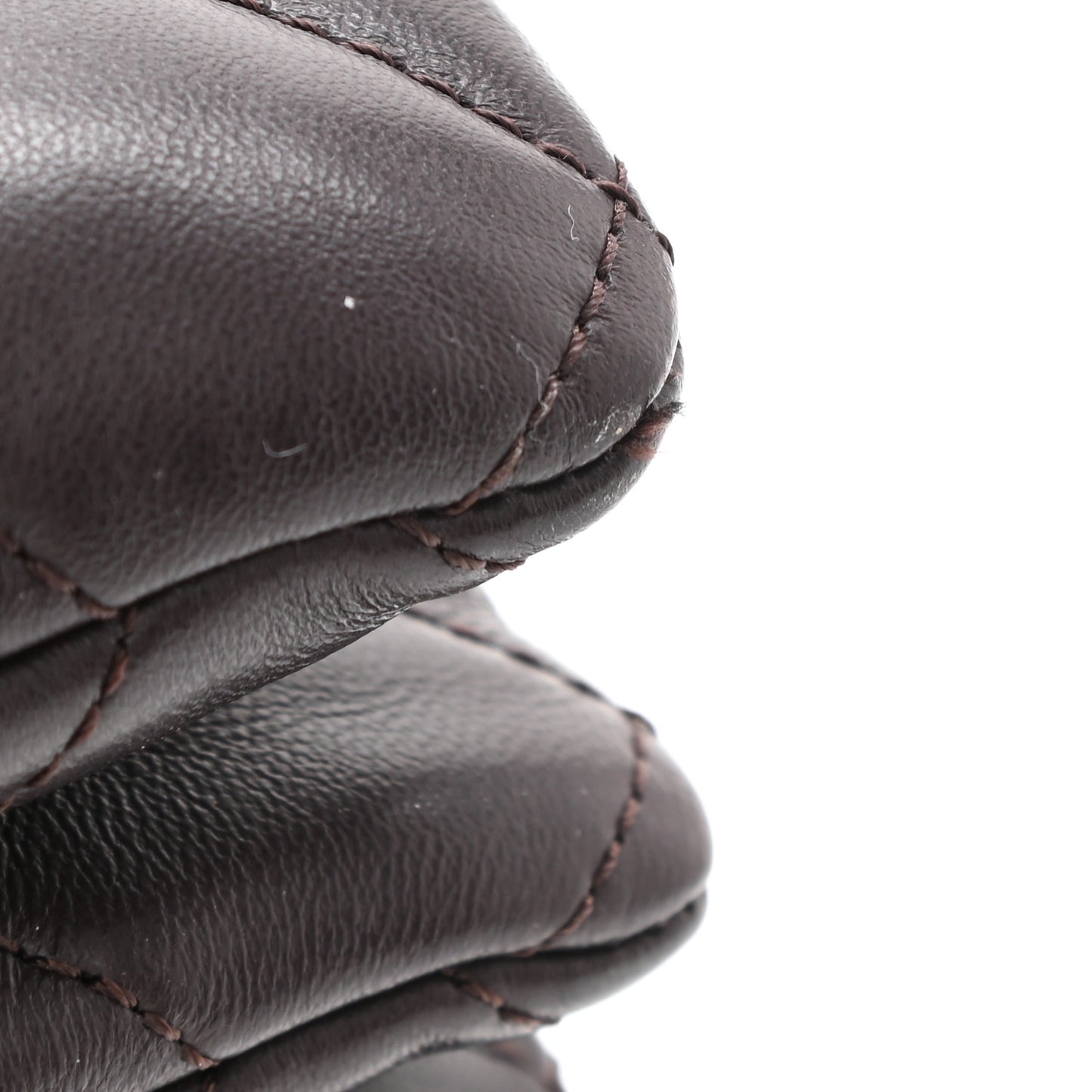 Lambskin Quilted Medium Pillow Crush Flap Dark Brown