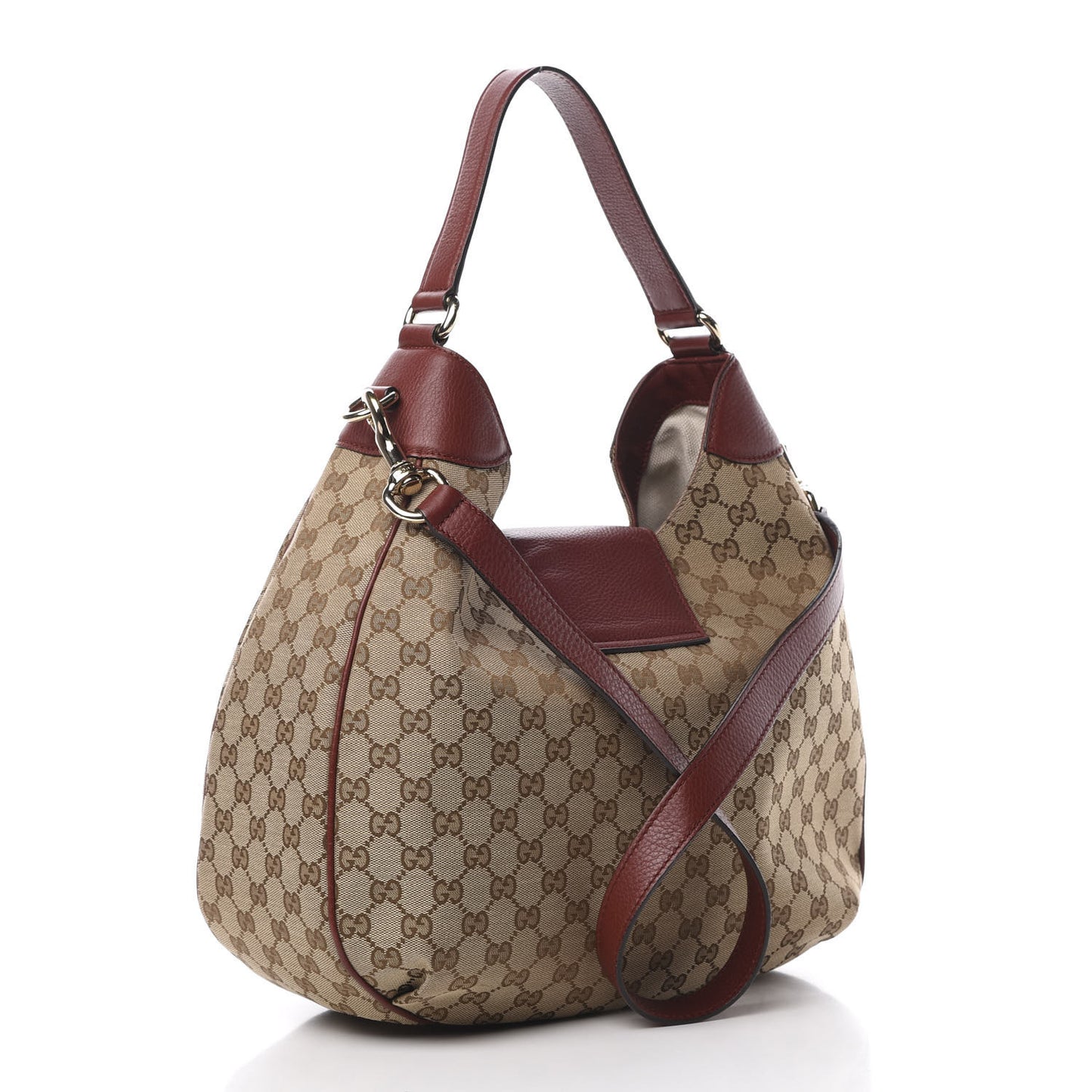 Monogram Web Medium Dressage Hobo Red
