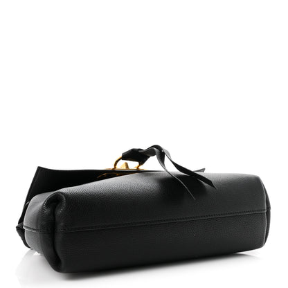 Valentino Garavani Pebbled Calfskin Small VRing Chain Shoulder Bag Black 4 of 9