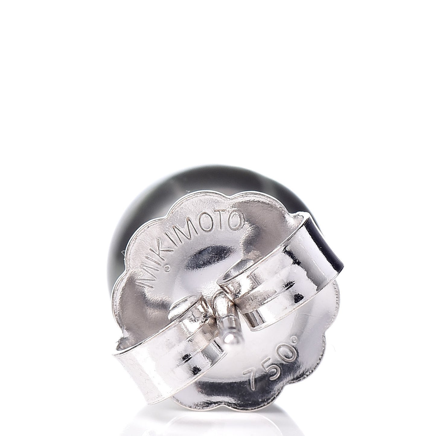 18K White Gold Black South Sea Pearl 9mm Stud Earrings