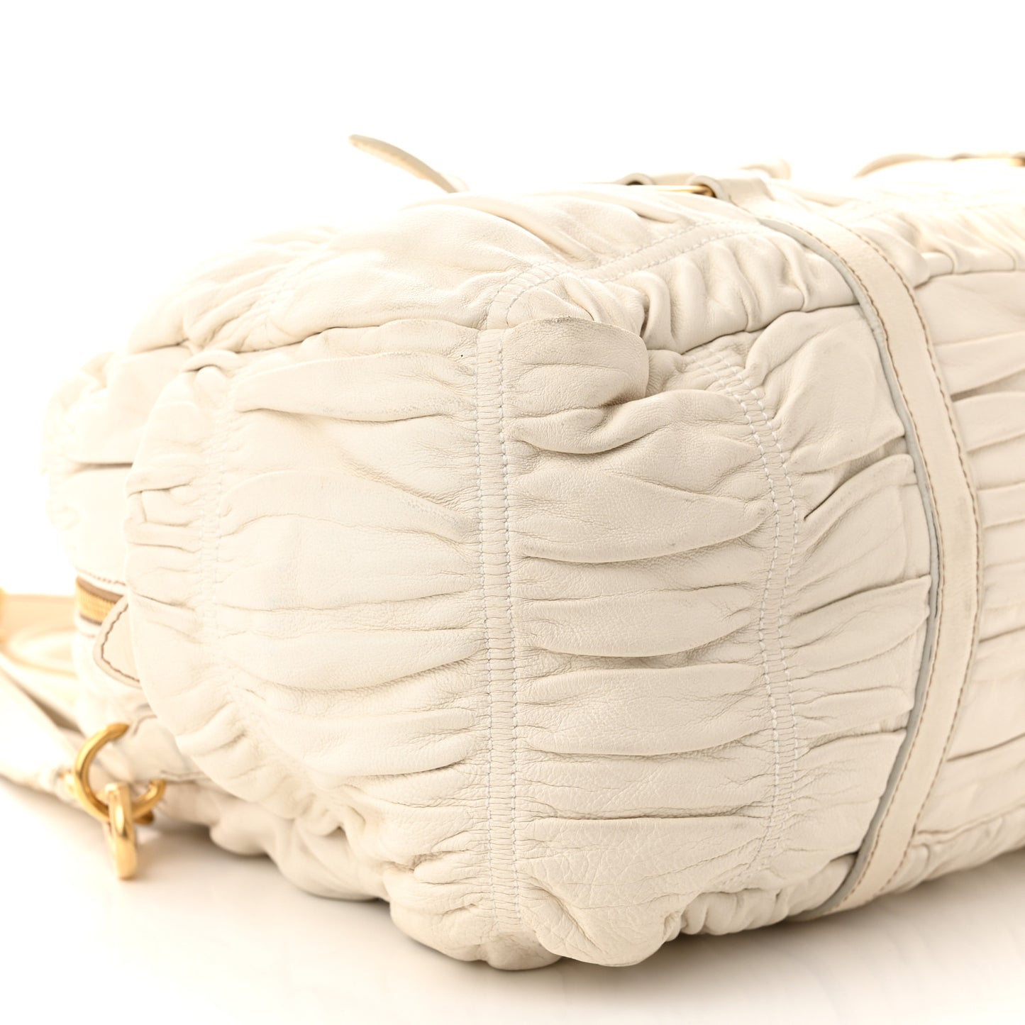 Nappa Gaufre Shopping Satchel White