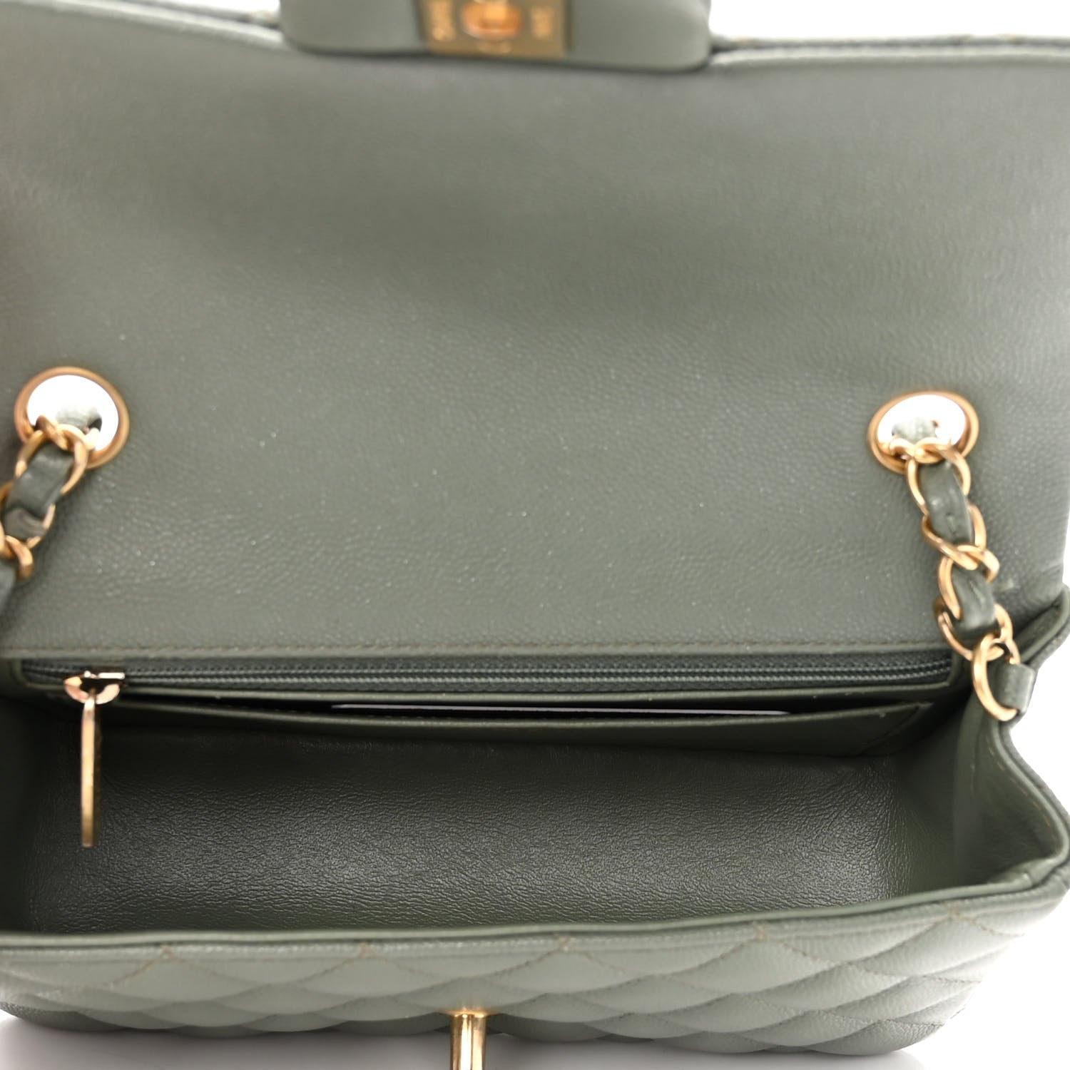 Chanel Iridescent Caviar Quilted Mini Rectangular Flap Green 4 of 10