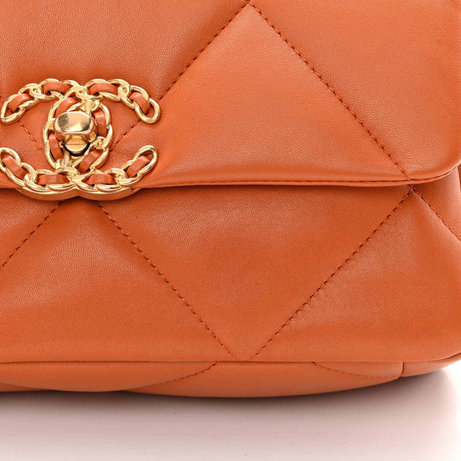 Chanel Lambskin Quilted Medium Chanel 19 Flap Light Brown 12 of 13