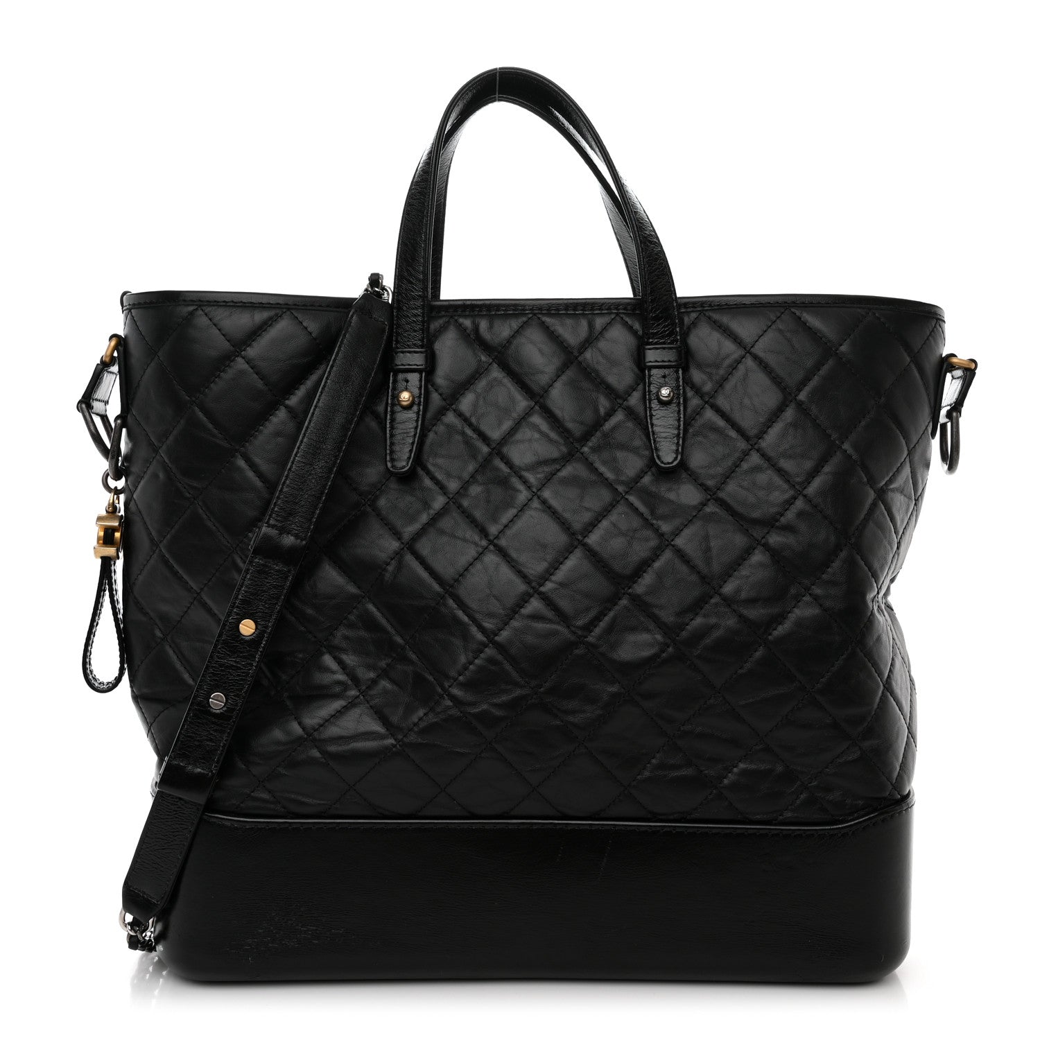 Chanel Aged Calfskin Quilted Large Gabrielle Shopping Tote Black 1 of 10