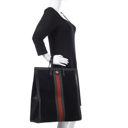 Gucci Suede Web Ophidia Vertical Tote Black 2 of 12
