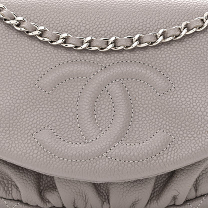 Chanel Caviar Half Moon Wallet On Chain WOC Light Grey 9 of 12
