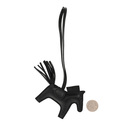 Hermes Milo Lambskin Grigri Rodeo Horse Bag Charm PM So Black 2 of 5