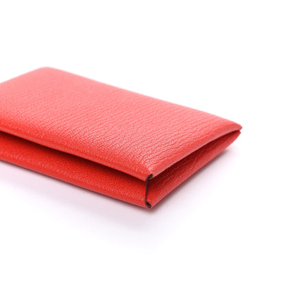Hermes Chevre Mysore Calvi Card Case Rouge Tomate 8 of 9