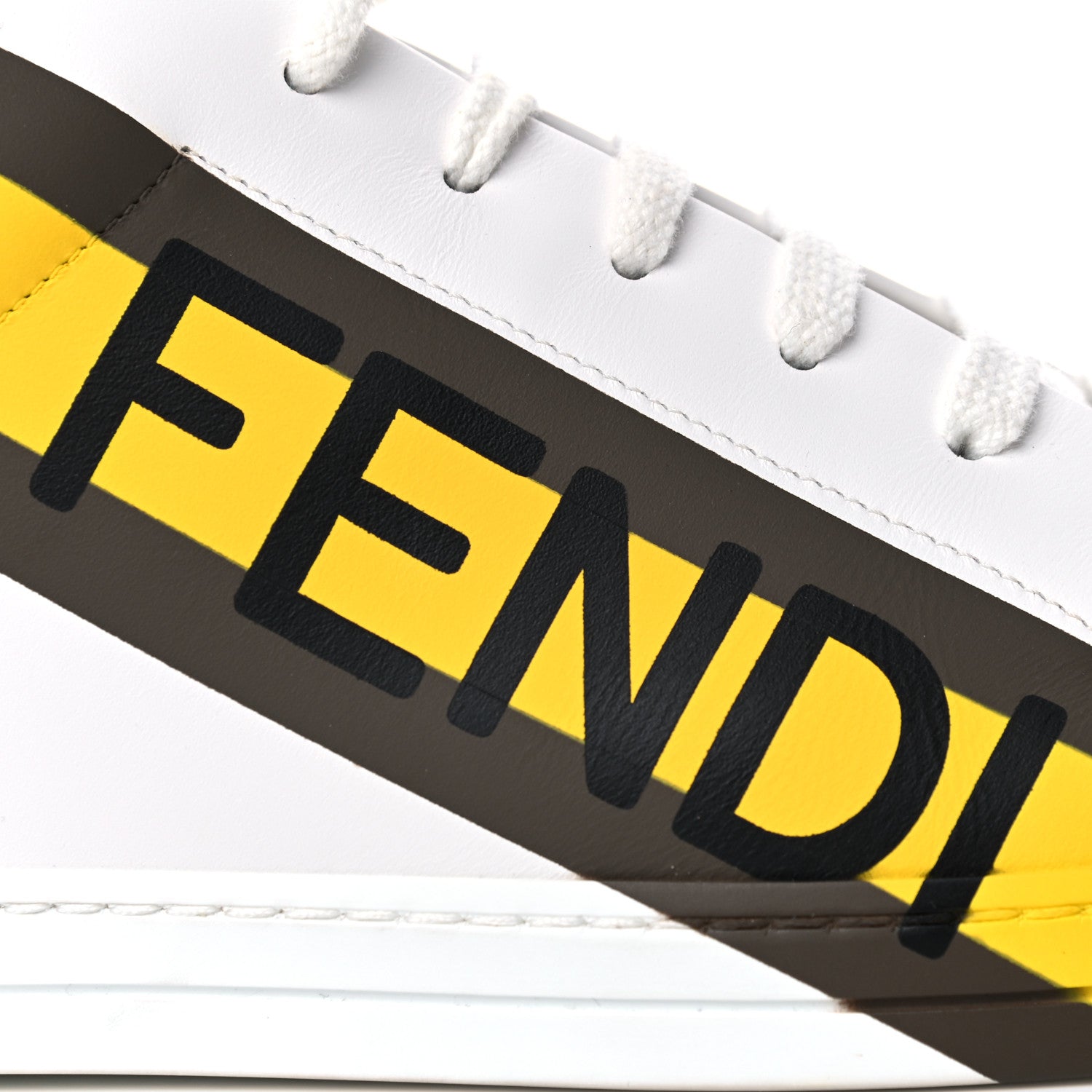 Fendi Calfskin Logo Band Mens Low Top Sneakers 9 White 8 of 11