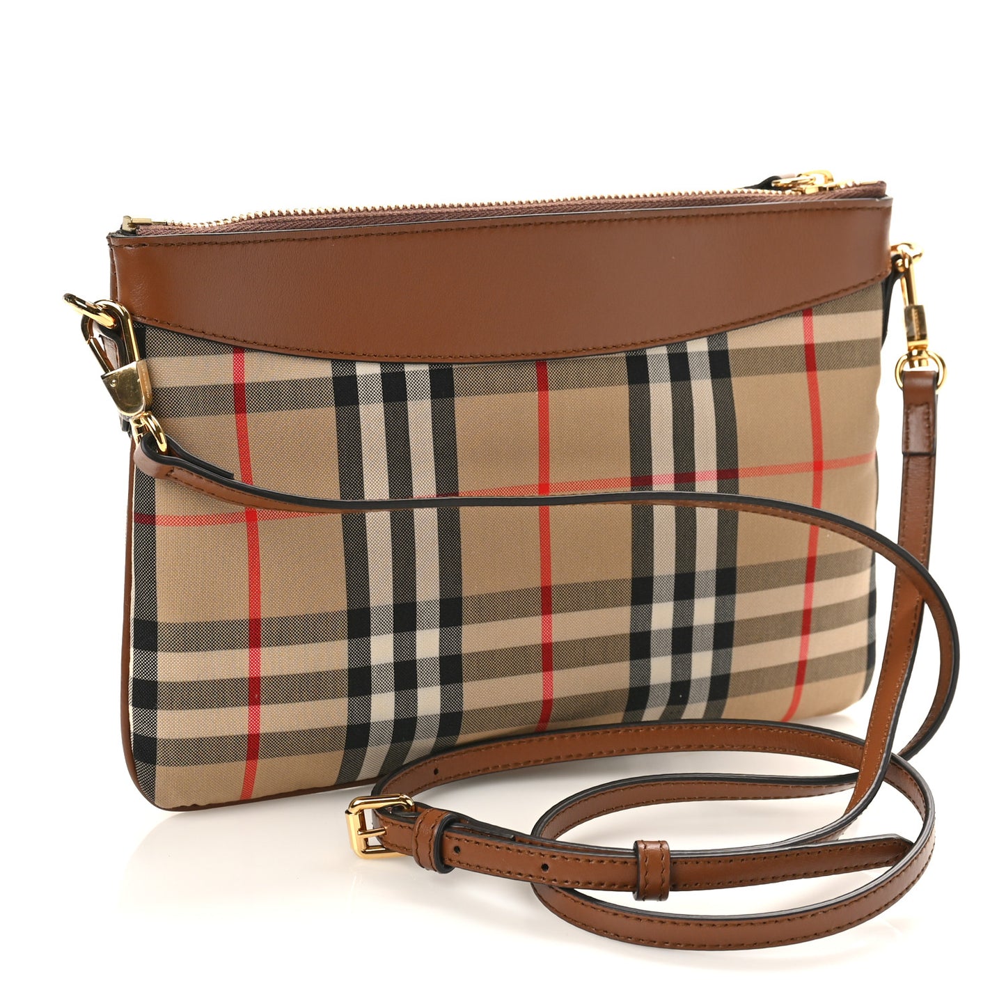 Horseferry Check Peyton Crossbody Clutch Bag Brown