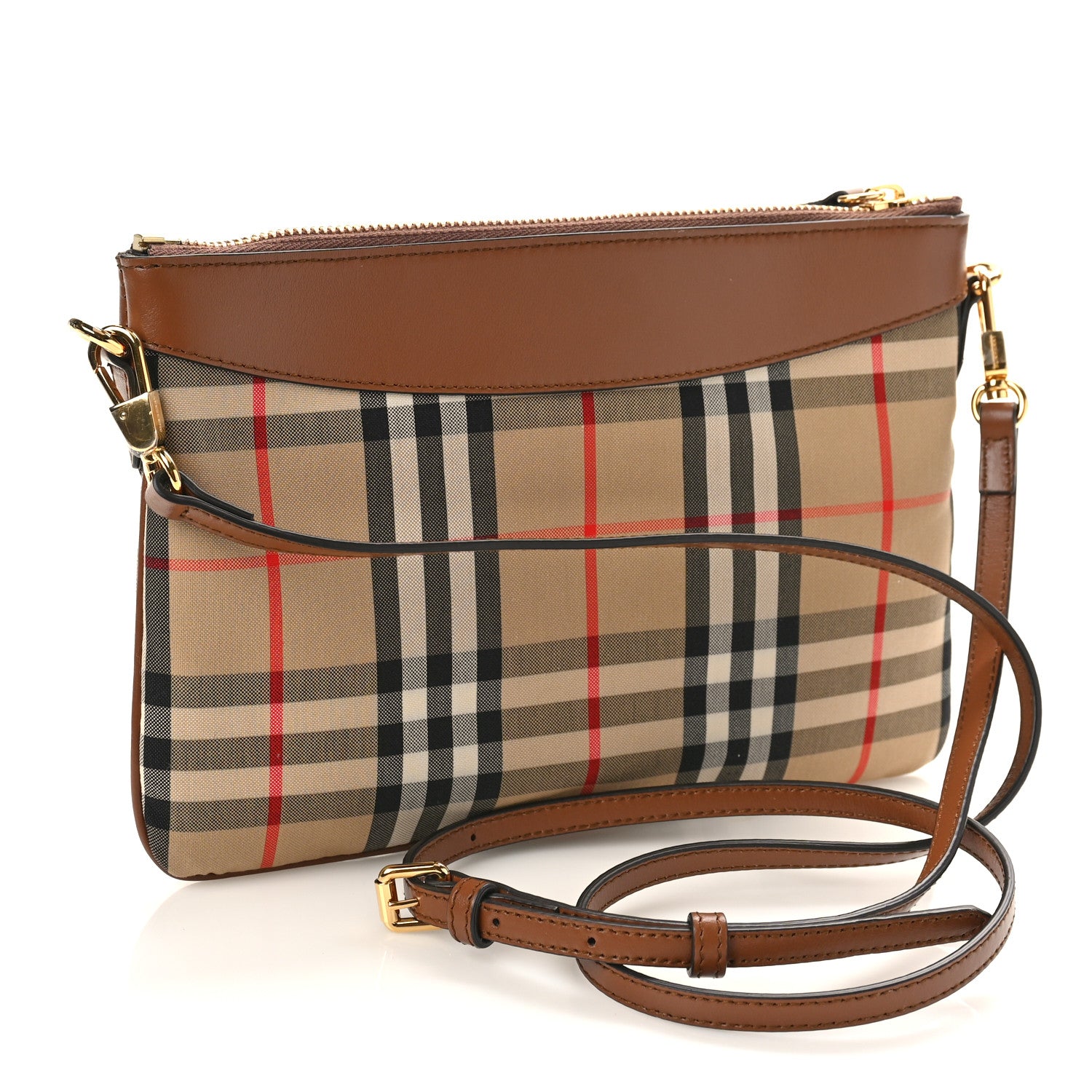Burberry Horseferry Check Peyton Crossbody Clutch Bag Brown 2 of 8