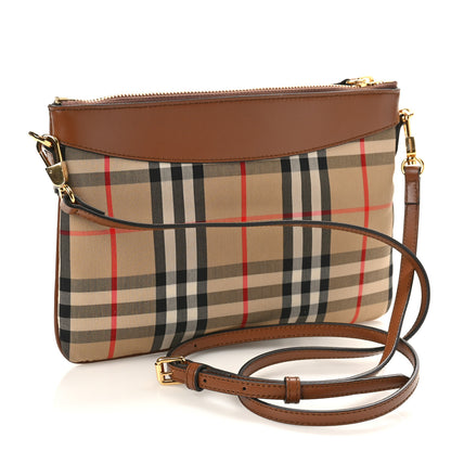 Burberry Horseferry Check Peyton Crossbody Clutch Bag Brown 2 of 8
