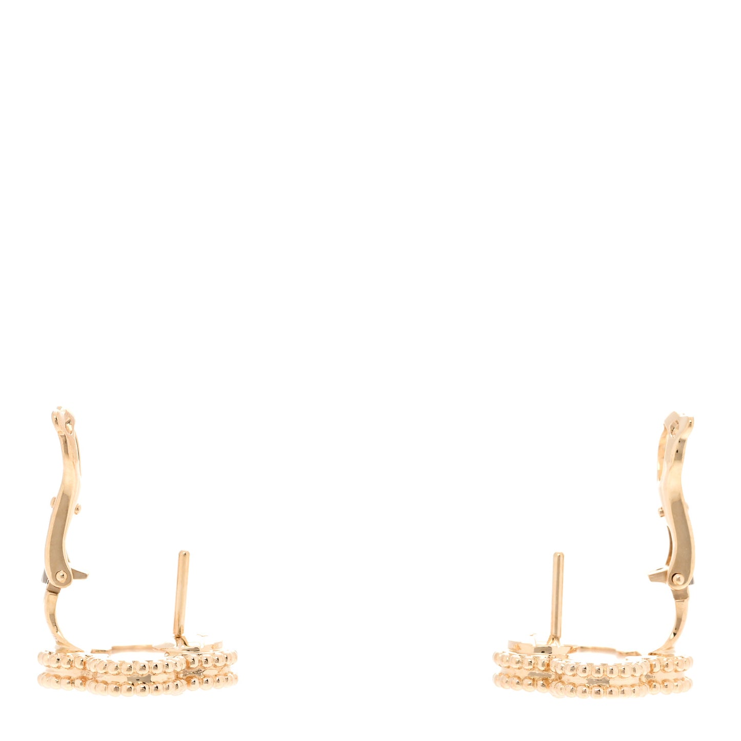 18K Yellow Gold Mother of Pearl Vintage Alhambra Earrings