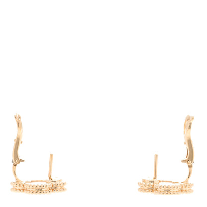 Van Cleef & Arpels 18K Yellow Gold Mother of Pearl Vintage Alhambra Earrings 3 of 5