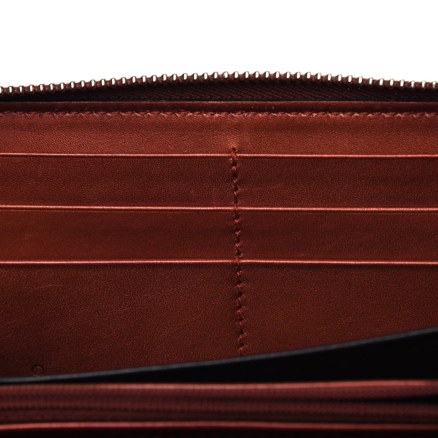 Metallic Microguccissima Sukey Zip Around Wallet Burnt Orange