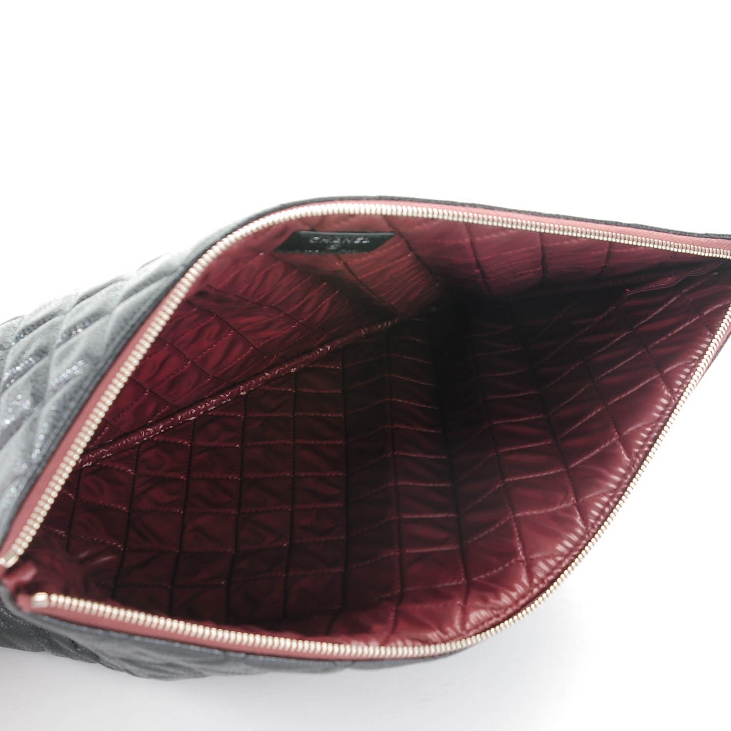 Caviar Quilted Large Cosmetic Case Black