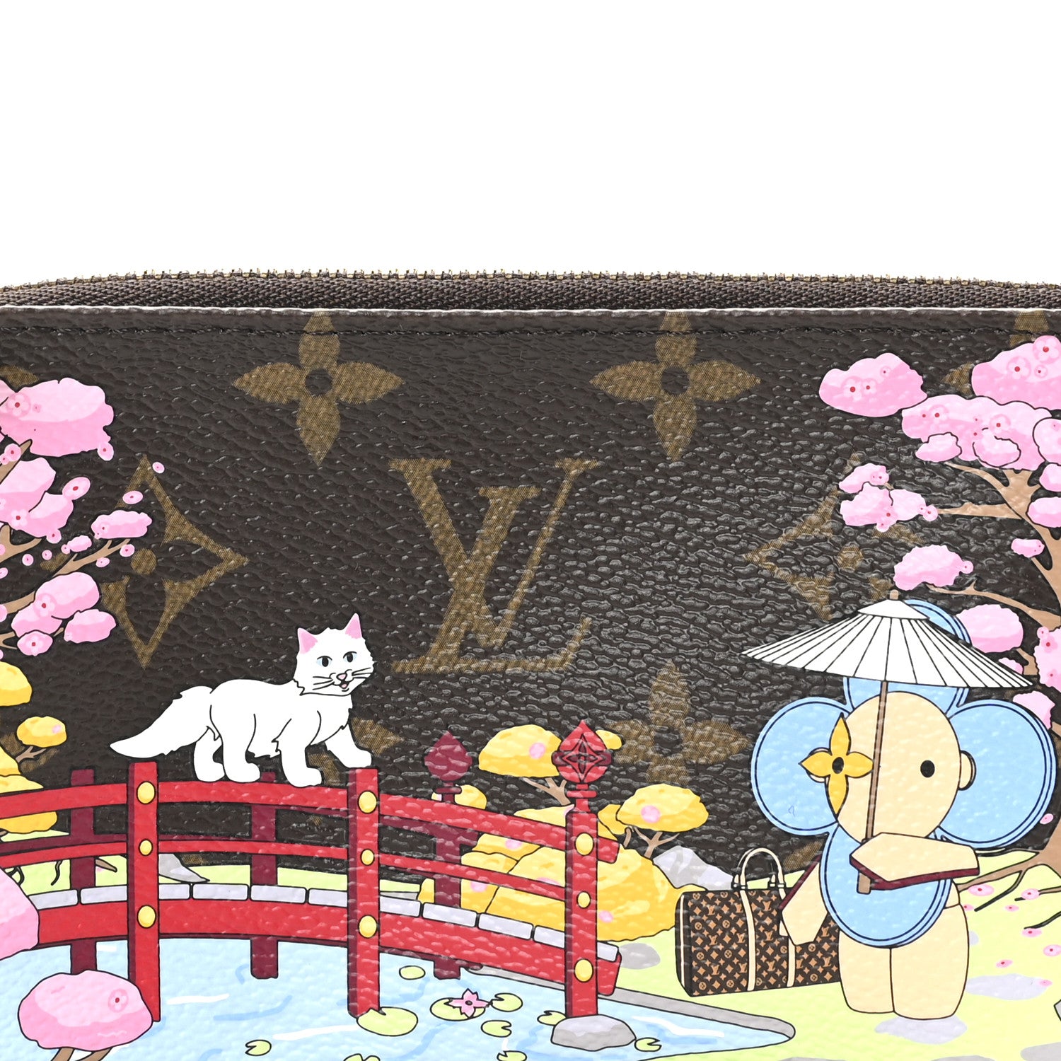 Louis Vuitton Monogram 2021 Christmas Animation Japanese Garden Mini Pochette Accessories Wisteria Pink 8 of 9