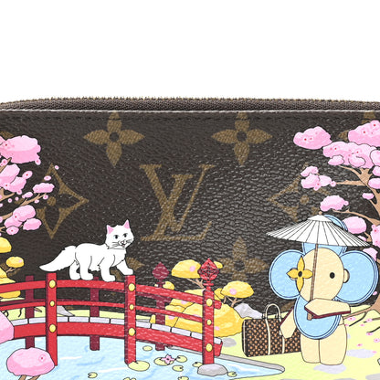 Louis Vuitton Monogram 2021 Christmas Animation Japanese Garden Mini Pochette Accessories Wisteria Pink 8 of 9
