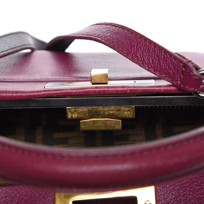 Fendi Goatskin Zucca Medium Peekaboo Iconic Satchel Ciclamino Tobacco Moro 14 of 16