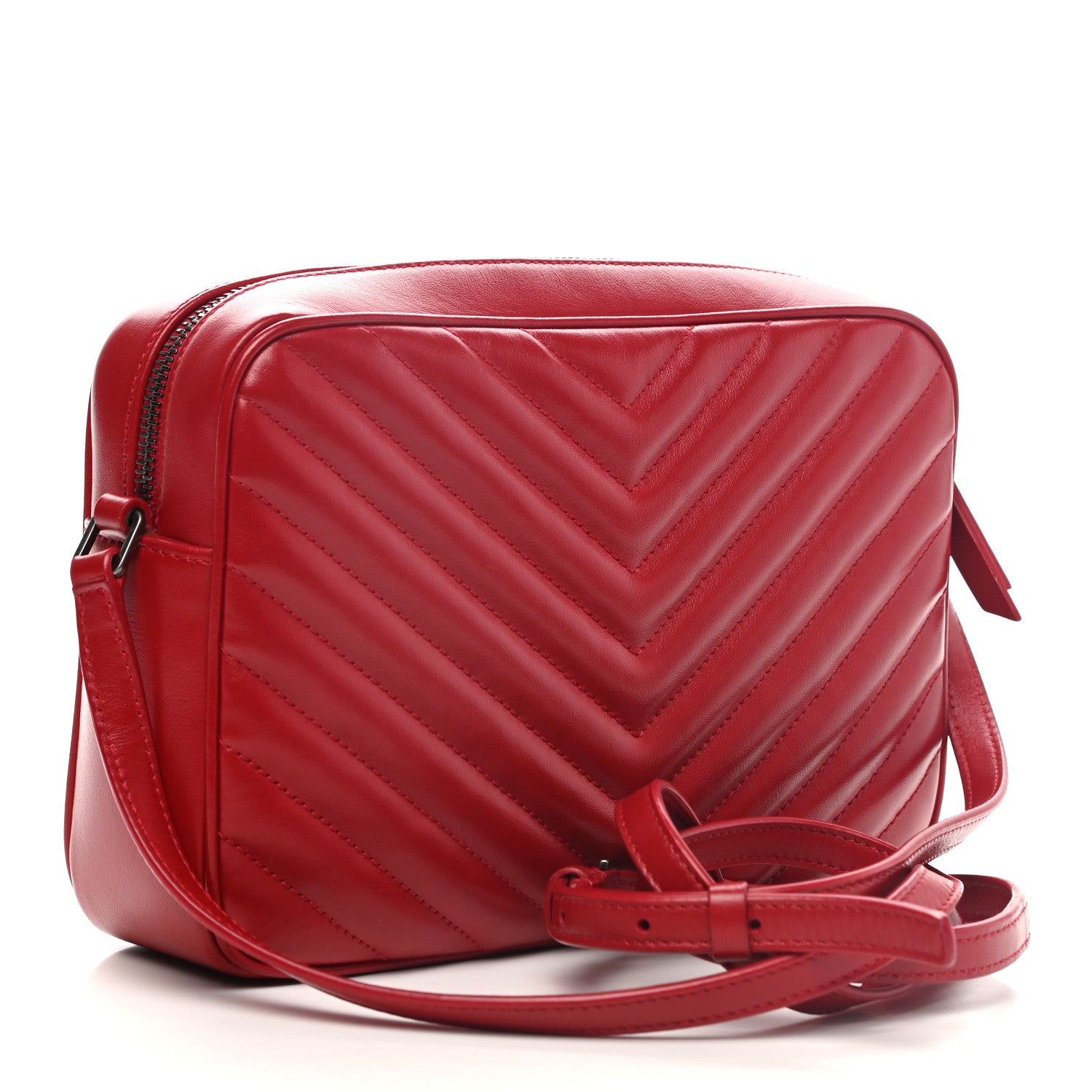 Saint Laurent Calfskin Matelasse Monogram Lou Camera Bag Rouge Eros 3 of 9