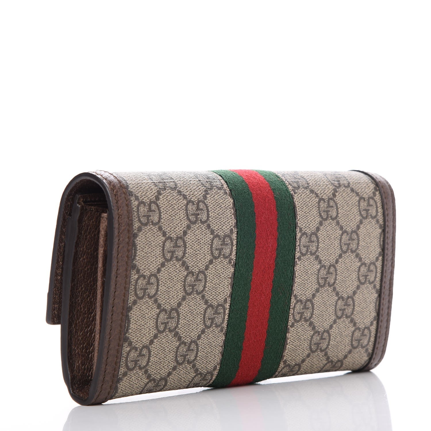 Gucci GG Supreme Monogram Web Ophidia Continental Wallet Brown 3 of 8