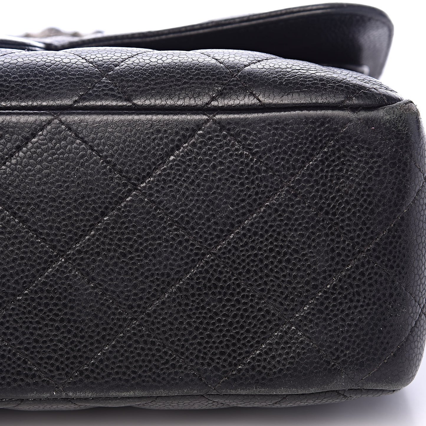 Caviar Quilted Jumbo Double Flap Black