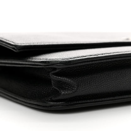 Chanel Caviar Sevruga Wallet on Chain WOC Black 10 of 15