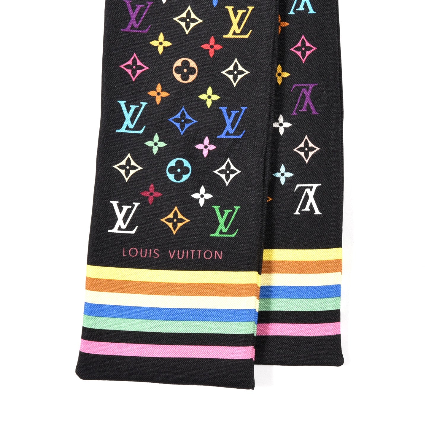 Louis Vuitton Silk Monogram Multicolor Bandeau Black 3 of 3